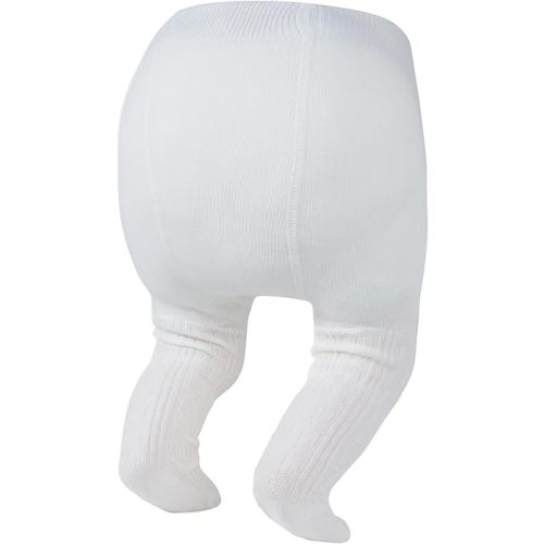 Zando Opaque Cotton Tights for Baby Girls, Infants & Toddlers, Cozy Winter Leggings with Cable Knit Design, Size 0-3M to 6-7T