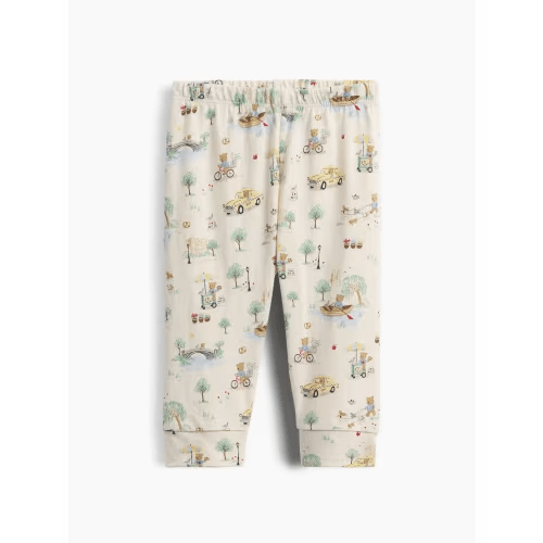 Baby First Favorites Organic Cotton Brannan Bear Toile Pull-On Pants