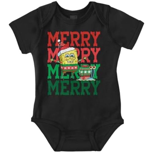 Brisco Brands SpongeBob Gary Merry Christmas Baby Romper Boys or Girls
