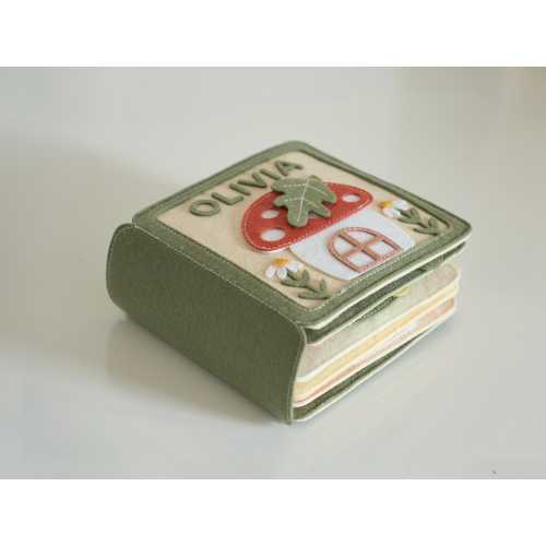 Personalized Christmas gift for baby boy & girl, handmade felt quiet book, sensory busy book, customized soft Montessori-inspired toy