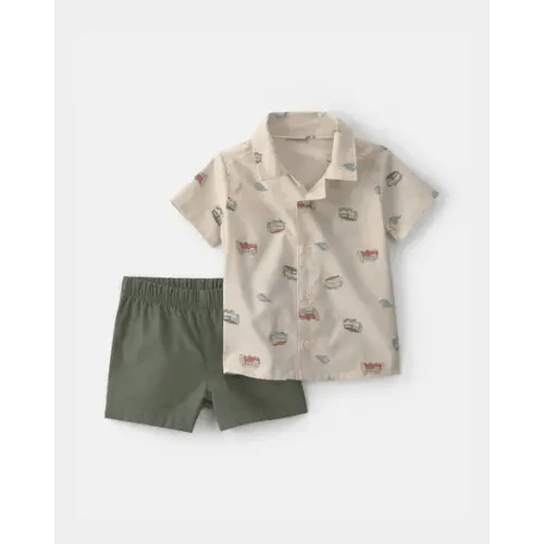 Baby Boy 2-Piece Beachy Van Top & Short Set - Green | Carter's