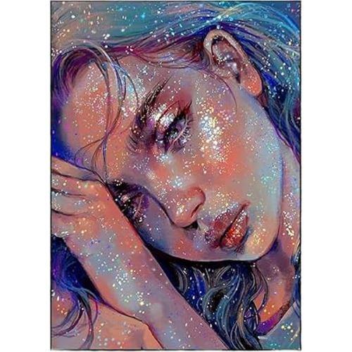 JININQ Diamond Art Painting Kits 5D DIY Diamond Art Painting Kits for Adults Diamond Dots Diamond Art Kits Diamond Gem Art Crafts for Home Wall Decor DIY Gift-12x16inch (Girl)
