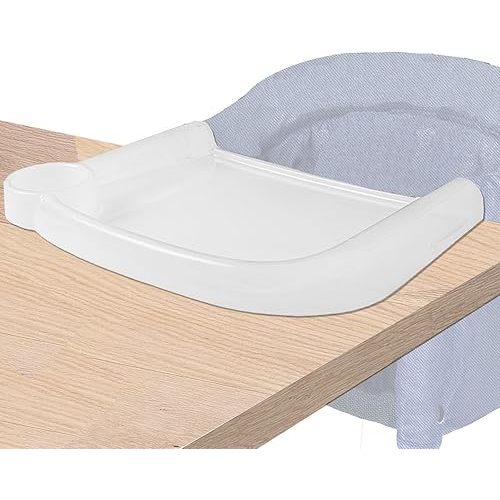 Clear Plastic Baby Dining Tray Compatible with Ingle-sina Fast Table Chair for Home & Restaurant Use, Portable Clip-On Feeding Tray for Hook-On High Chairs, Dishwasher Safe & BPA Free