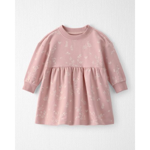Baby Girl Organic Cotton French Terry Dress in Pink Bunnies Print - Little Planet | Carter's