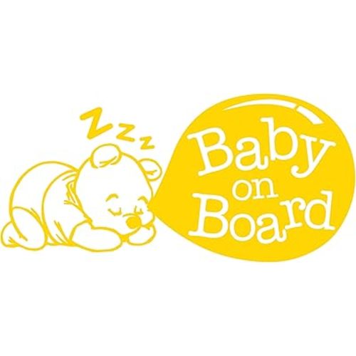 Pooh Baby On Board 7"x4" Car Decal/Sticker