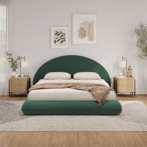 Luna Bed Set: Bed Frame + Headboard | Forest