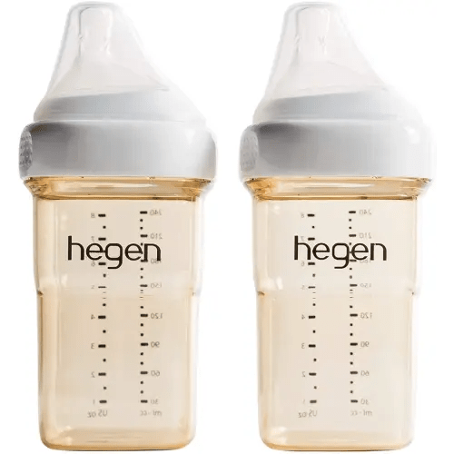 Hegen Easy to Clean Anti-Colic Baby Bottle, 8oz for 3 to 6 Months (2-Pack)