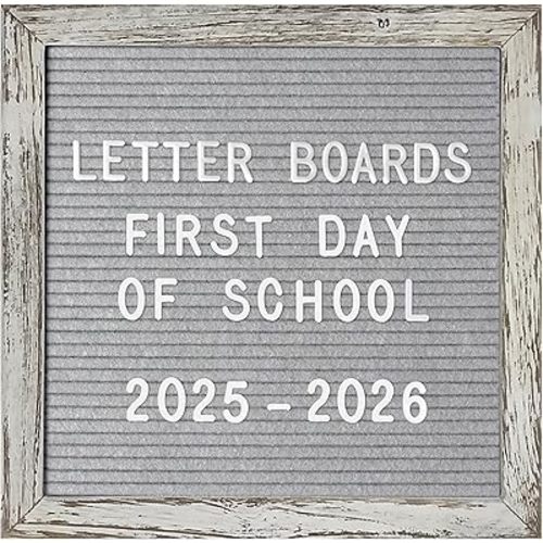 Felt Letter Board with Letters Numbers Pre Cut 10x10 Inch, First Day Of School Board Classroom Decor, Changeable Farmhouse Decor, Baby Announcement Sign Baby Board Message Wifi Password Sign