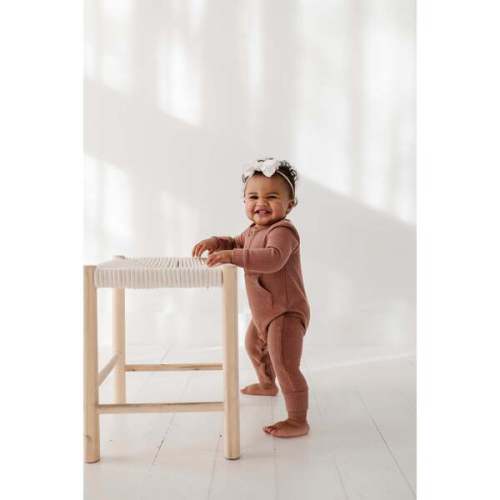 Waffle Romper Caramel Stripe - Babysprouts | Maisonette