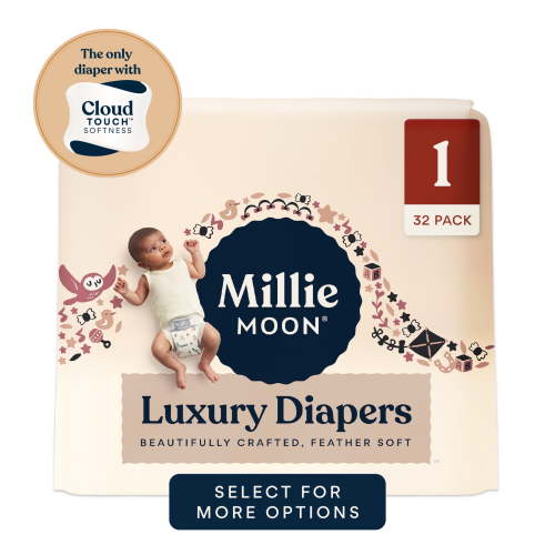 Millie Moon Luxury Diapers, Size 1, 32 Count (Select for More Options)
