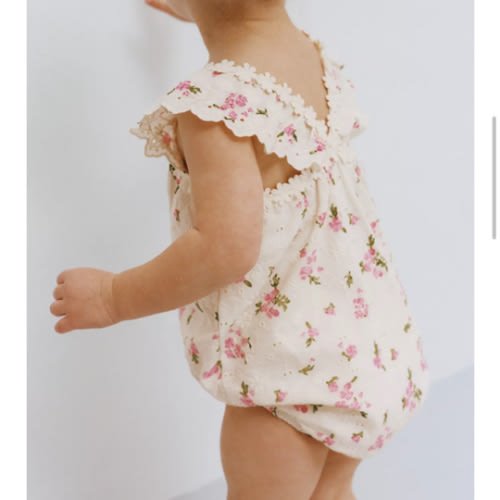 FLORAL EYELET ROMPER - Ecru | ZARA United States