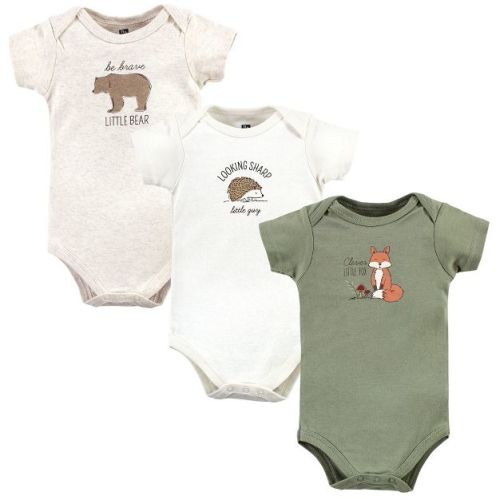 Hudson Baby Cotton Bodysuits, Forest Fox, 0-3 Months