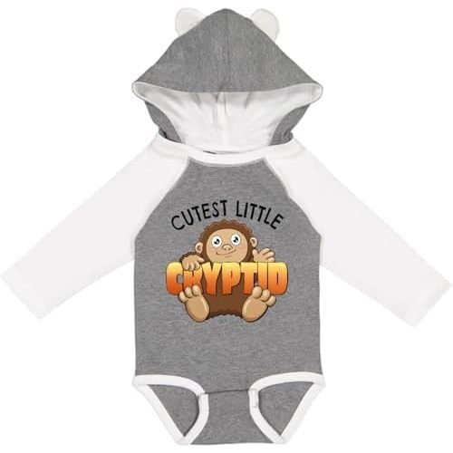 inktastic Cutest Little Cryptid- Bigfoot Long Sleeve Creeper