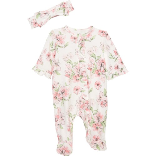 Baby Floral Splash Footie & Headband, Size: 6M US