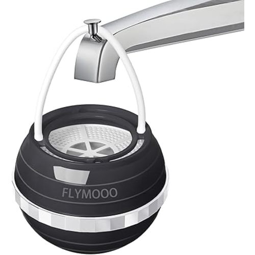 FLYMOOO Bath Filter for Tub, Bathtub Faucet Water Filter with 8 Stages & 2,500 Gallons of Filtration to Reduce Contaminants for Softer, Smoother Skin (Black)