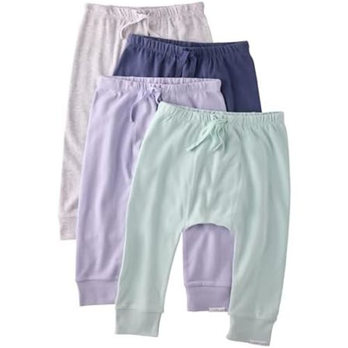Unisex-Baby Jordan 4-Pack Jogger Pants 100% Organic Cotton Bottoms for Boys & Girls