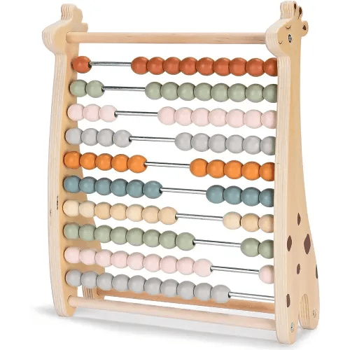 Abacus for Kids - Math Counting Toy Made of Wooden Beads and Rack - Children's Wood Number Counters for Teaching Addition, Subtraction and More - Counting Tool for Toddlers and 1st Grade Kids