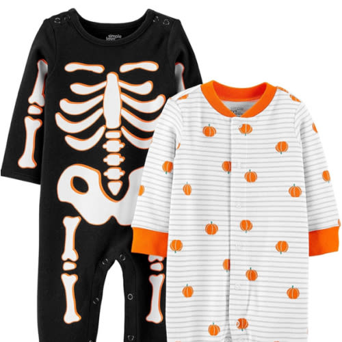 Simple Joys by Carter's Baby 2-pack Halloween Cotton Footed Sleep and Play