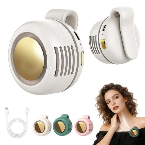 Clip on Fan for Shirt Black Portable Clip on Fan, Mini Bladeless Fan Rechargeable 360 Rotatable