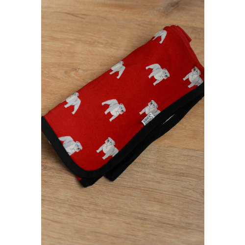 Red Bulldog Bamboo Swaddle Blanket
