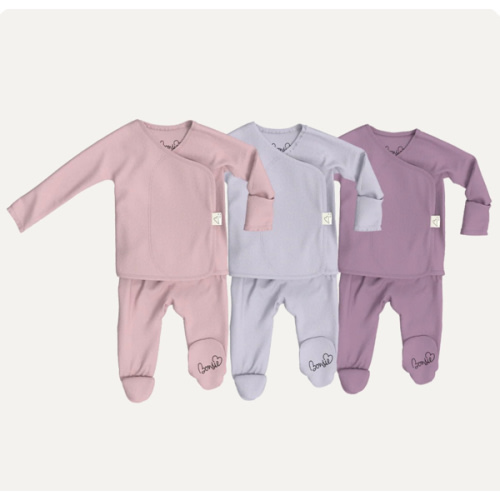 Baby Bundle Footie - Peony, Hush Sky + Fig – Bonsie Skin to Skin Babywear