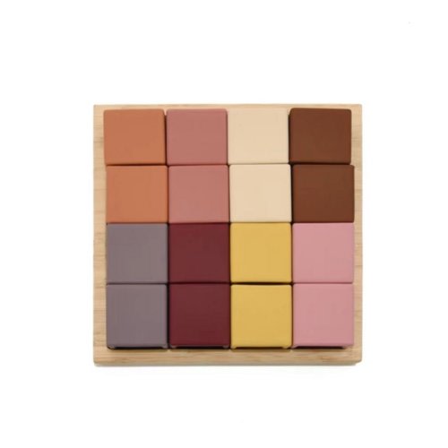 Silicone Stacking Blocks 16 pieces - Earth