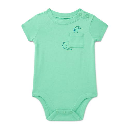 Wonder Nation Baby Boys Pocket Bodysuit with Short Sleeves, Sizes 0M-24M