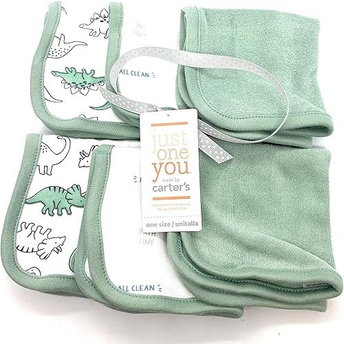 Just One You Made by carter's Baby Boys' Dino Washcloth Set in Green