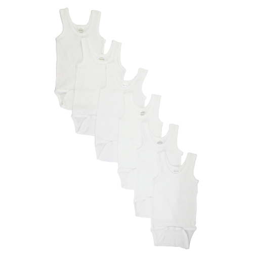 Bambini White Tank Top Bodysuits, 6pk (Baby Boys Or Baby Girls, Unisex)