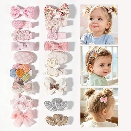 Baby Girls Hair Bow Clips,18pcs Butterfly Flower Handmade Hair Accessories