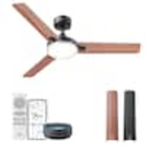 DREO 52 in. Smart Indoor Low Profile Ceiling Fan in Black with Light and Remote DR-HCF004S black