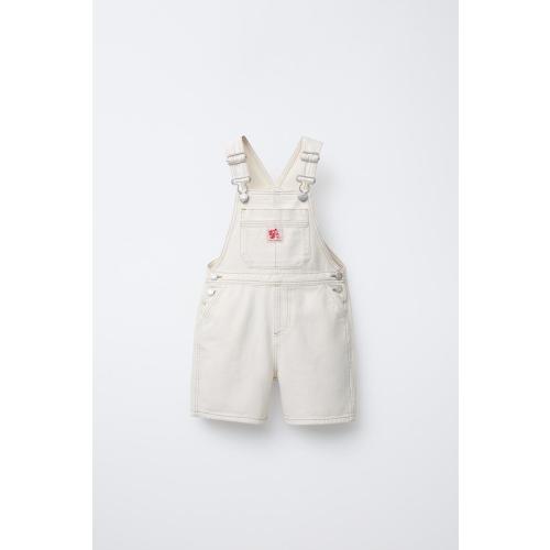 MICKEY MOUSE © DISNEY TWILL OVERALL SHORTS - Ecru | ZARA United States