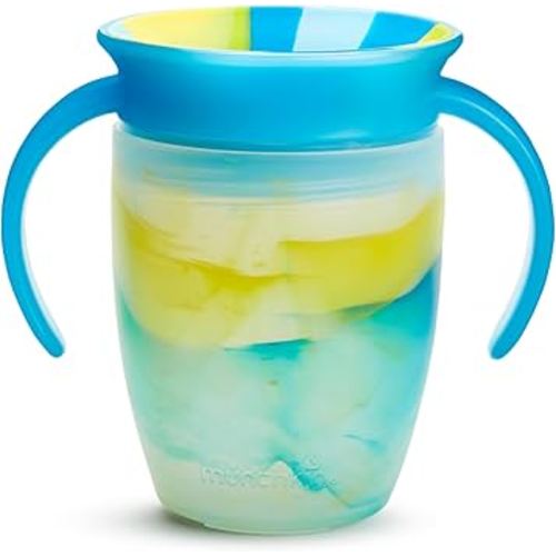 Munchkin® Miracle® 360 Trainer Sippy Cup with Handles, Spill Proof, 7 Ounce, Tropical Swirl, Blue/Multi