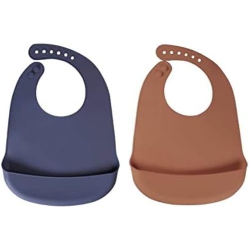 Silicone Bibs For Babies- BPA-Free Waterproof Bib With Pocket- Dishwasher Safe Feeding Bib With Food Catcher