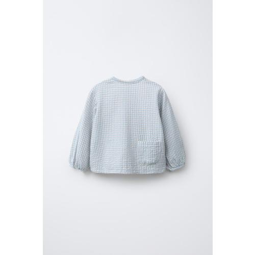 PLAID TEXTURED SHIRT - Sand / Blue | ZARA United States