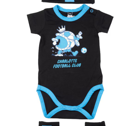 Charlotte FC Sport Design Sweden Newborn New Recruit Gift Set - Black