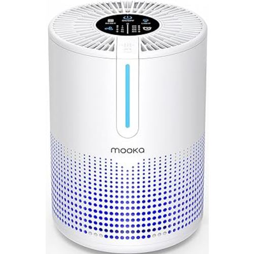 Air Purifiers for Bedroom Home 430 Sq.Ft, MOOKA H13 HEPA Filter Small Portable Air Purifier with USB Cable Fragrance Sponge for Smokers Pollen Pets Dust Odors, Desktop Air Cleaner for Car RV, M01