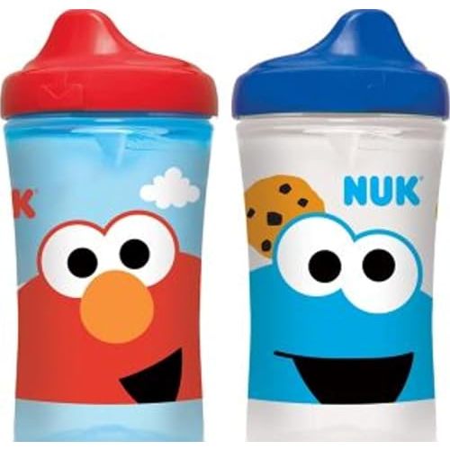 NUK Sesame Street Hard Spout Cup, 10 Oz, 2 Pack – BPA Free, Spill Proof Sippy Cup