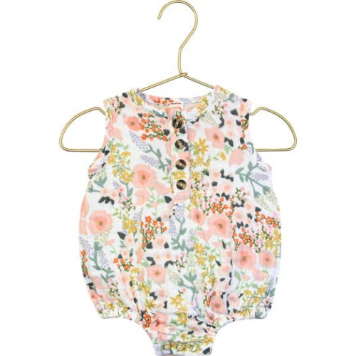 Cotton Muslin Bubble Romper, 3-6M