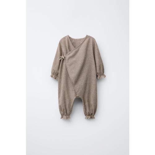 PLAID ROMPER - Brown / Ecru | ZARA United States