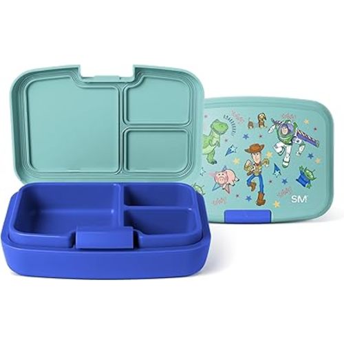 Simple Modern Disney Porter Bento Lunch Box | BPA Free, Leak-Resistant, Dishwasher Safe | Lunch Container for Girls, Boys, Toddlers, Kids | 3 Compartments, Buzz and Woody Adventures