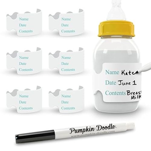 Pumpkin Doodle The Original Write and Reuse Baby Bottle Labels for Daycare