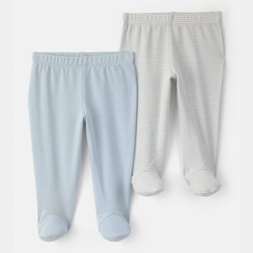 Baby Boy 2-Pack Footed Pull-On Pants - Blue | Carter’s Oshkosh Canada
