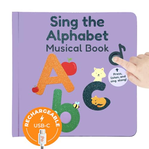 Cali's Books Alphabet Book for Toddlers 1-3 - Learn ABC, Musical Books for Kids, Interactive Talking Baby Toddler Sound Book, Educational Song Learning Toys, Singing and Speech Music Toy for Babies