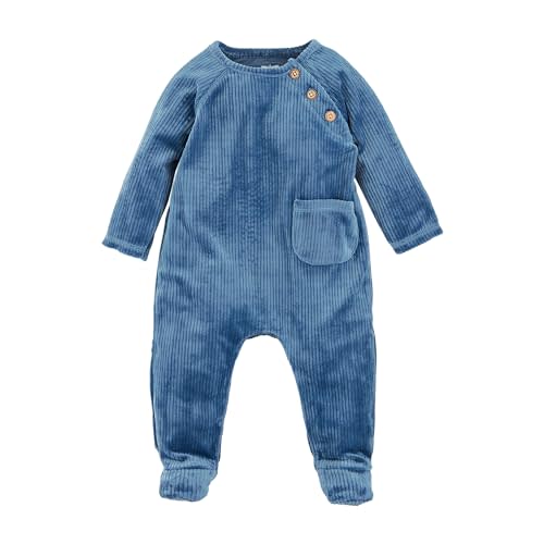 Mud Pie Unisex Baby Baby Sleeper, Blue Velour
