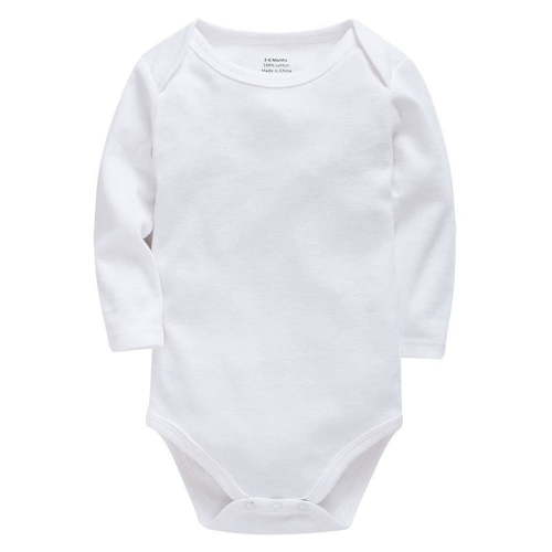 Povozer Baby Boys and Girls Long Sleeve Solid Color Onesie Bodysuits(White,3-6M)