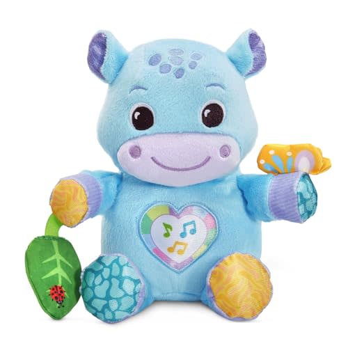 VTech Baby Hug-a-Hippo Musical Plush Toy with Lights and Textures, Blue