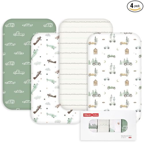 Gllquen Baby Bedside Sleeper Bassinet Sheets 33x20 Inch 4 Pack Girl Boy