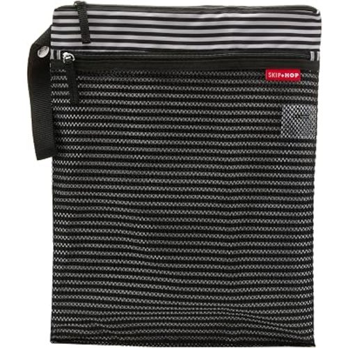 Skip Hop Waterproof Wet Dry Bag, Black & White Stripe