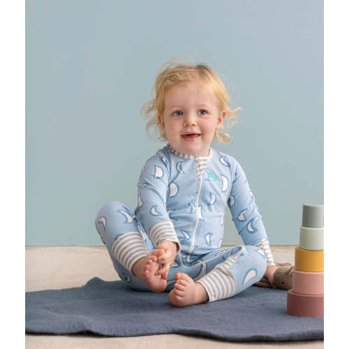 Footless Romper Cotton Blue Eclipse